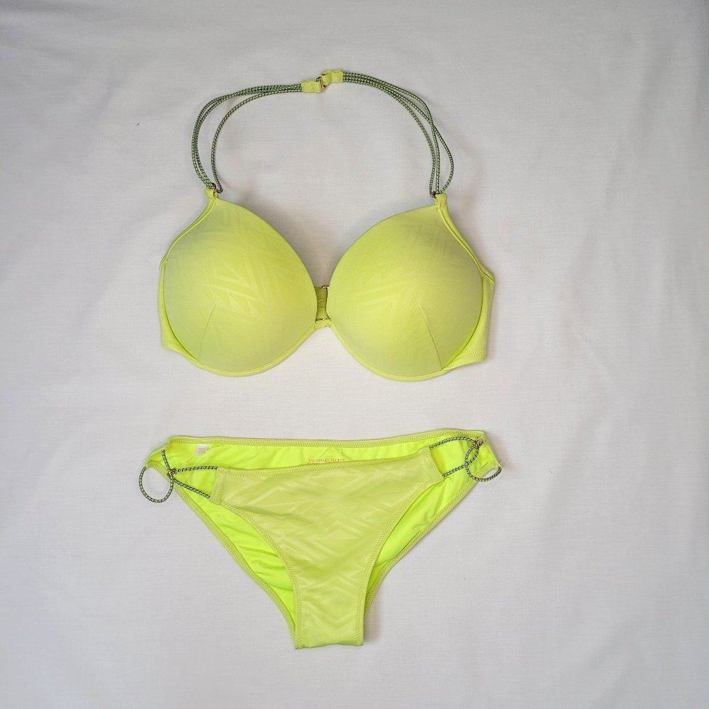 Victoria's Secret Neon Yellow Push-Up Bikini Set